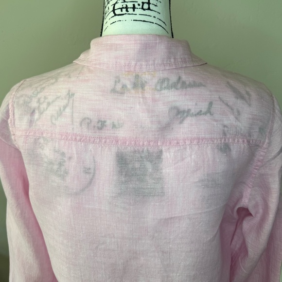 Lilly Pulitzer Women’s Sea View Linen Button Down Top in Pink, Size SMALL - EUC - Picture 8 of 17